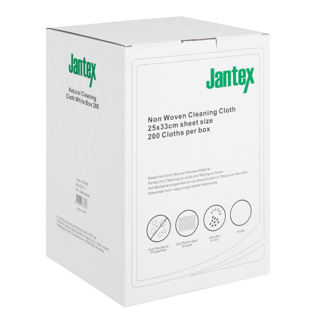 Jantex Green Compostable Cleaning Cloth White (200 Pack)