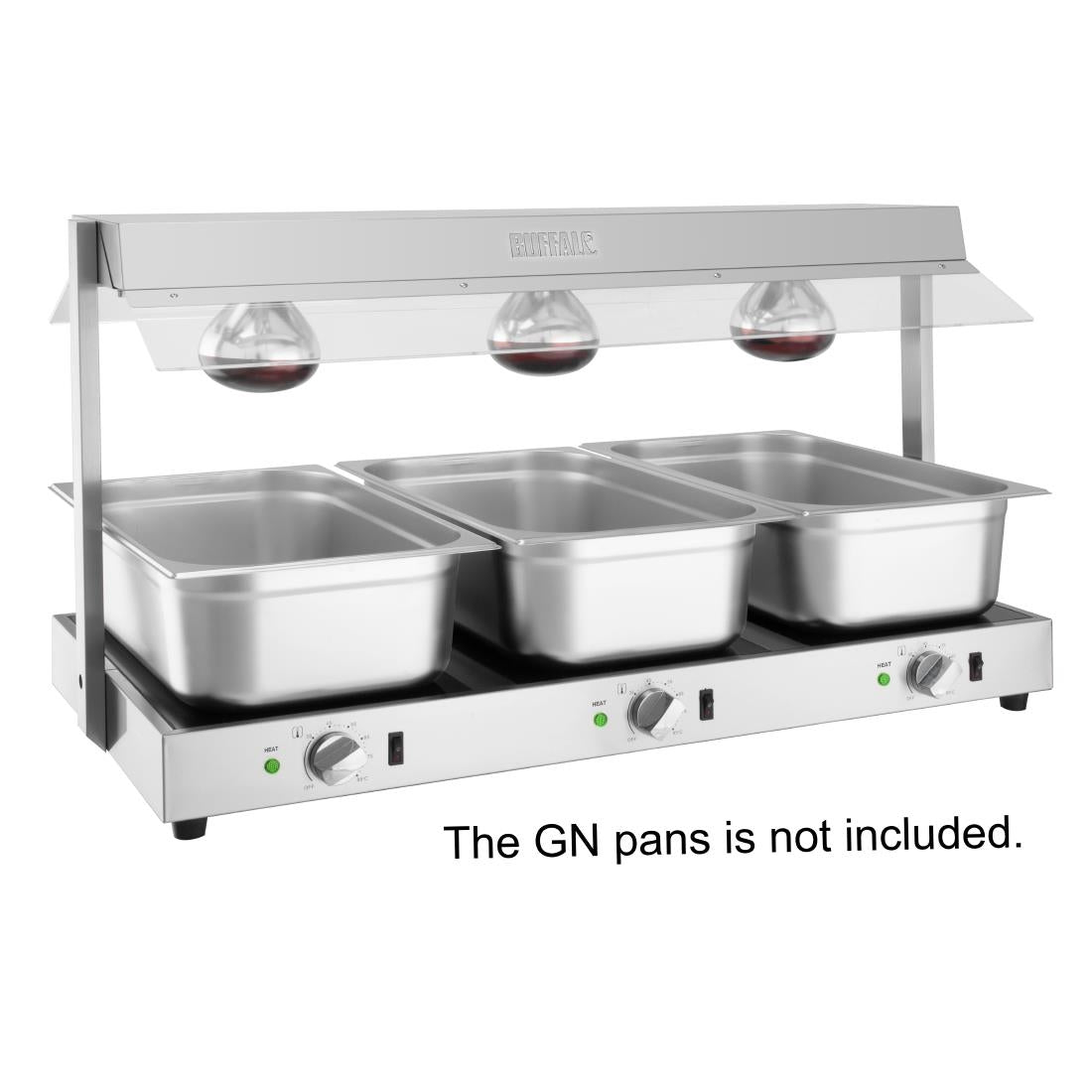 Buffalo Food Warmer with Gantry 3x GN 1/1