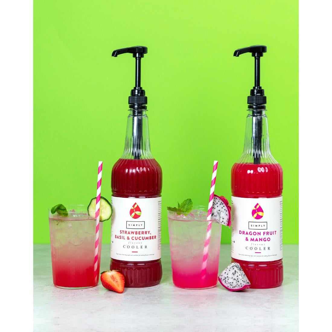 Simply Strawberry, Basil & Cucumber Cooler Syrup 1Ltr