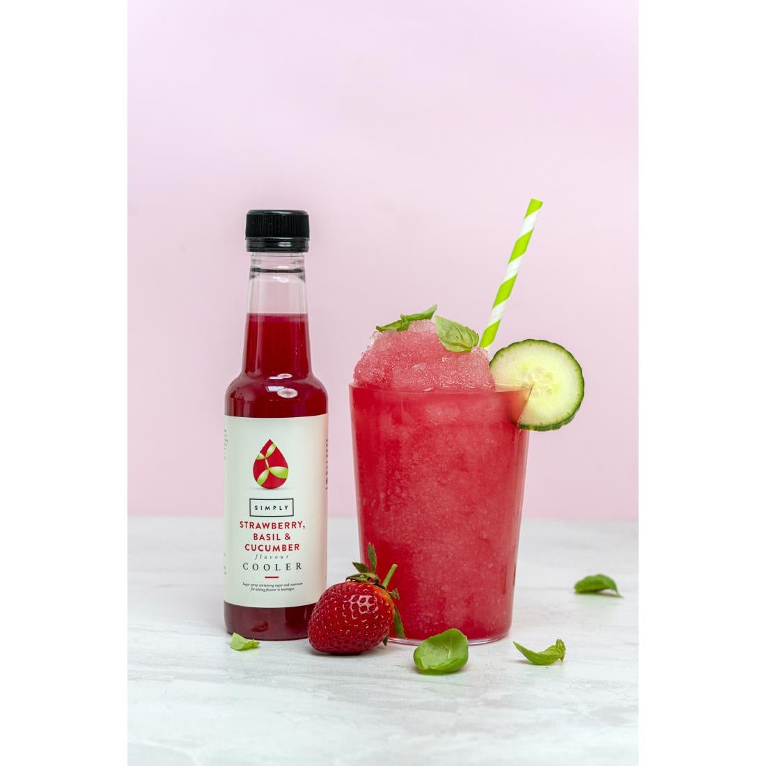 Simply Strawberry, Basil & Cucumber Cooler Syrup 1Ltr