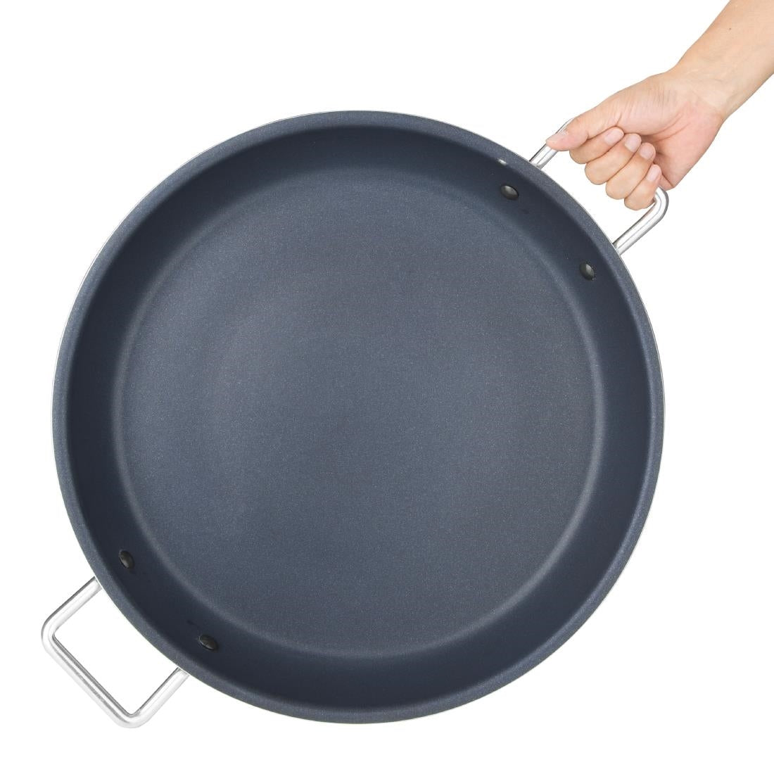 Vogue Aluminium Non-stick Teflon Platinum Plus Paella Pan 45cm