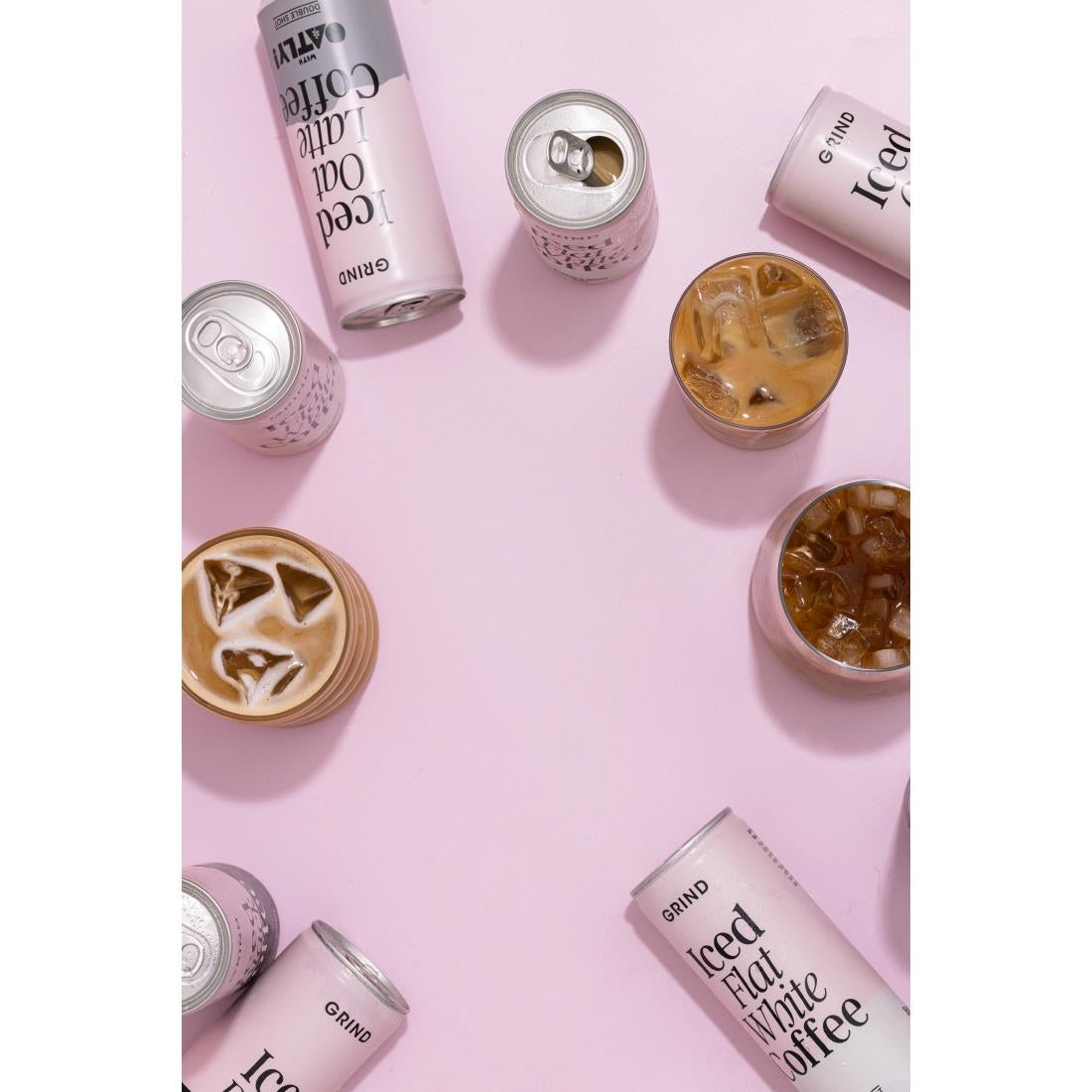Grind Iced Oat Vanilla Latte Coffee Cans 250ml (8 pack)