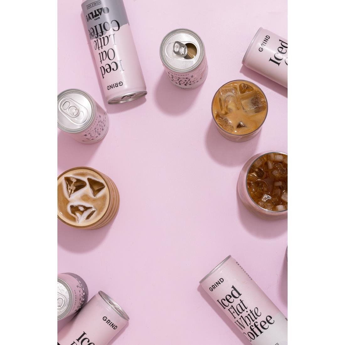 Grind Iced Flat White Coffee Cans 250ml (8 Pack)
