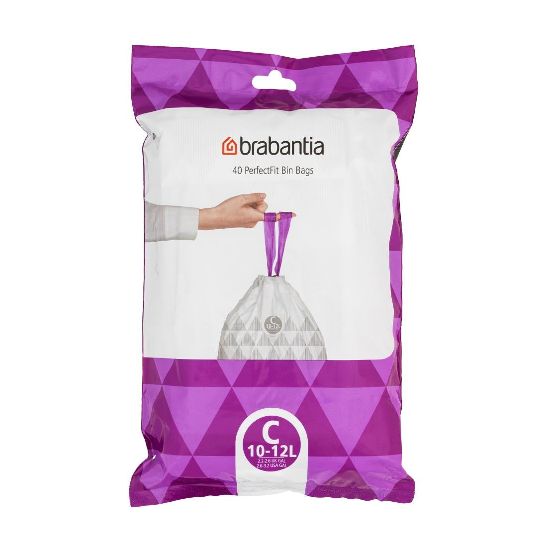 Brabantia PerfectFit Bin Bags, Code C, 10-12Ltr (40 Pack)