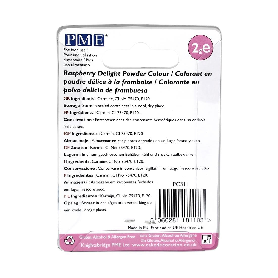 PME Powder Colours Raspberry Delight 2g