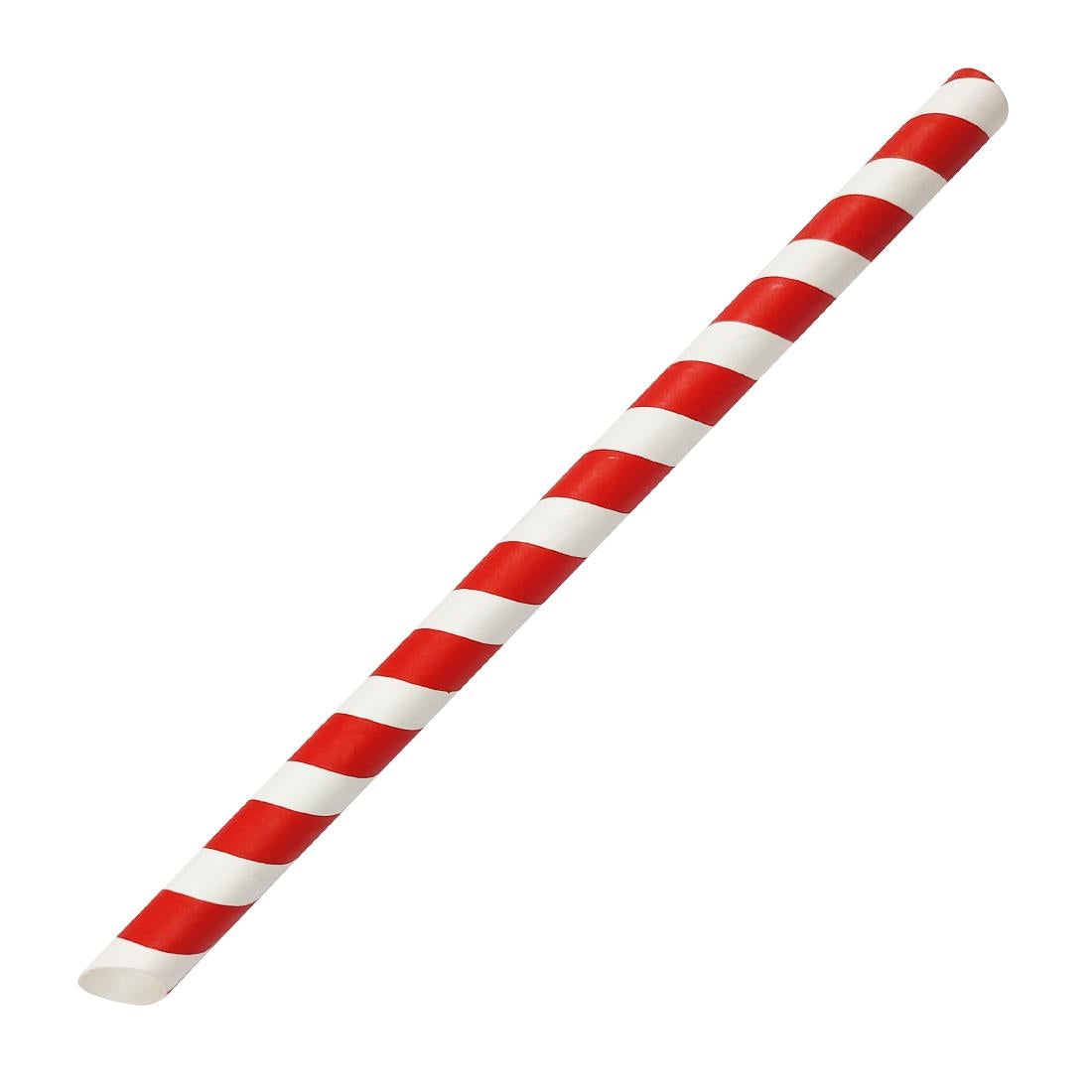 Fiesta Compostable Bubble Tea Straw Red & White 12x210mm (150 Pack)