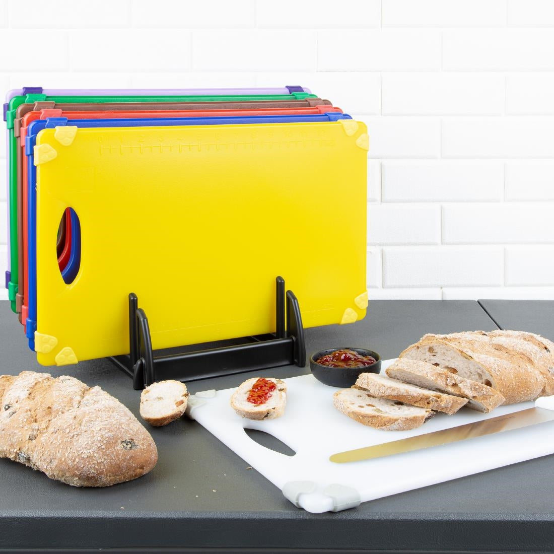 Hygiplas Commercial Grip Chopping Board Blue 458x306mm