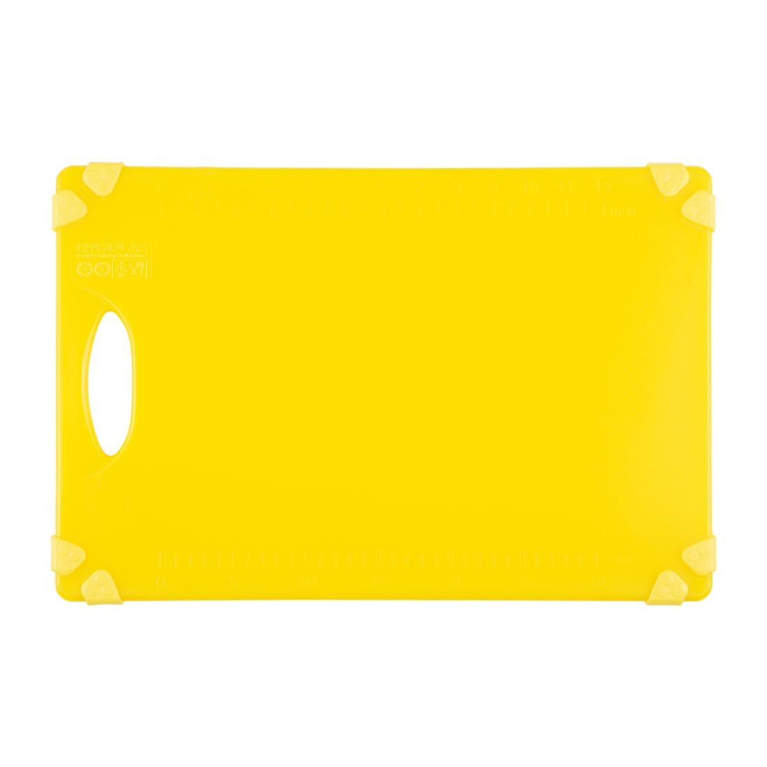 Hygiplas Commercial Grip Chopping Board Yellow 458x306mm