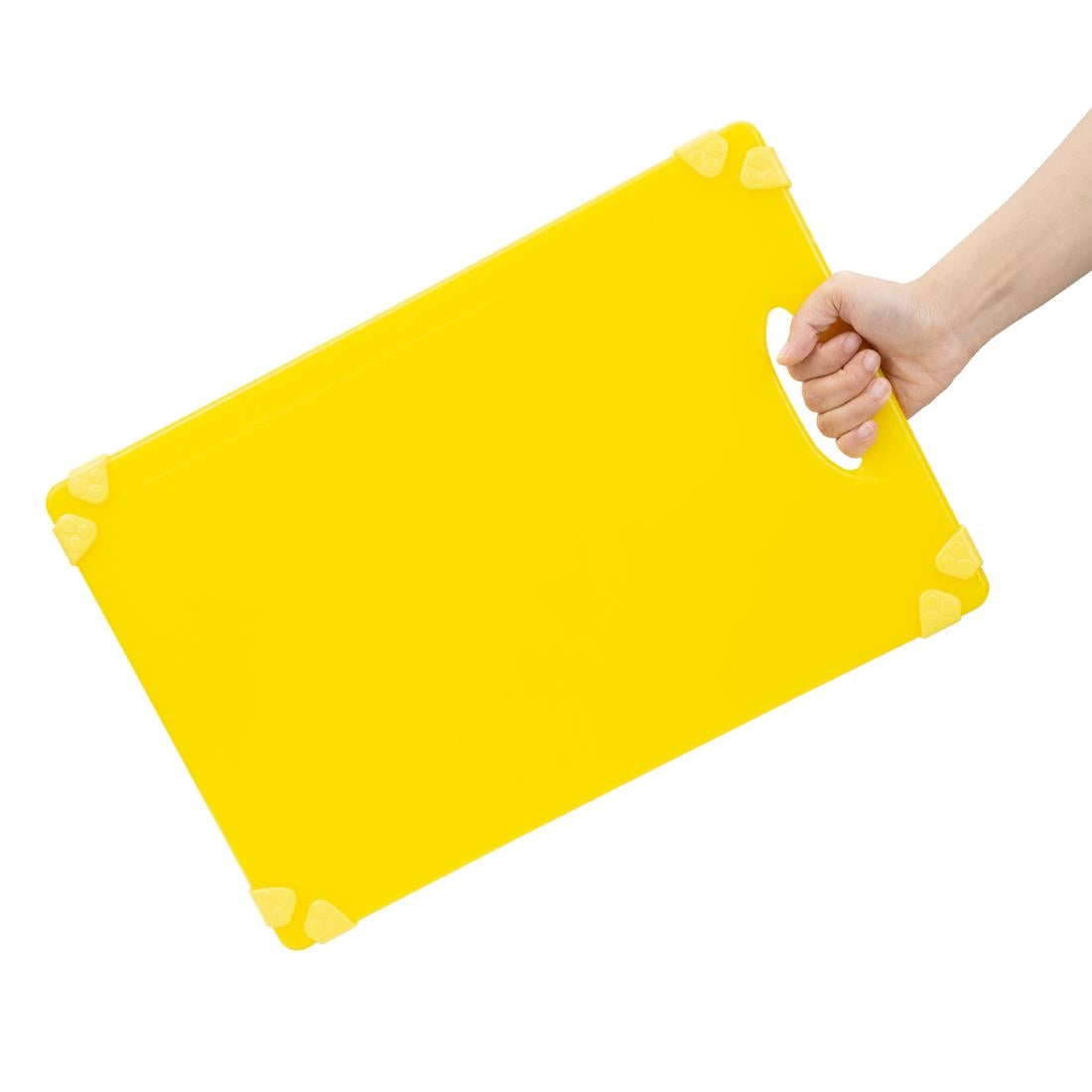 Hygiplas Commercial Grip Chopping Board Yellow 458x306mm