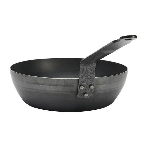 De Buyer Blue Carbon Steel Deep Round Pan 24cm