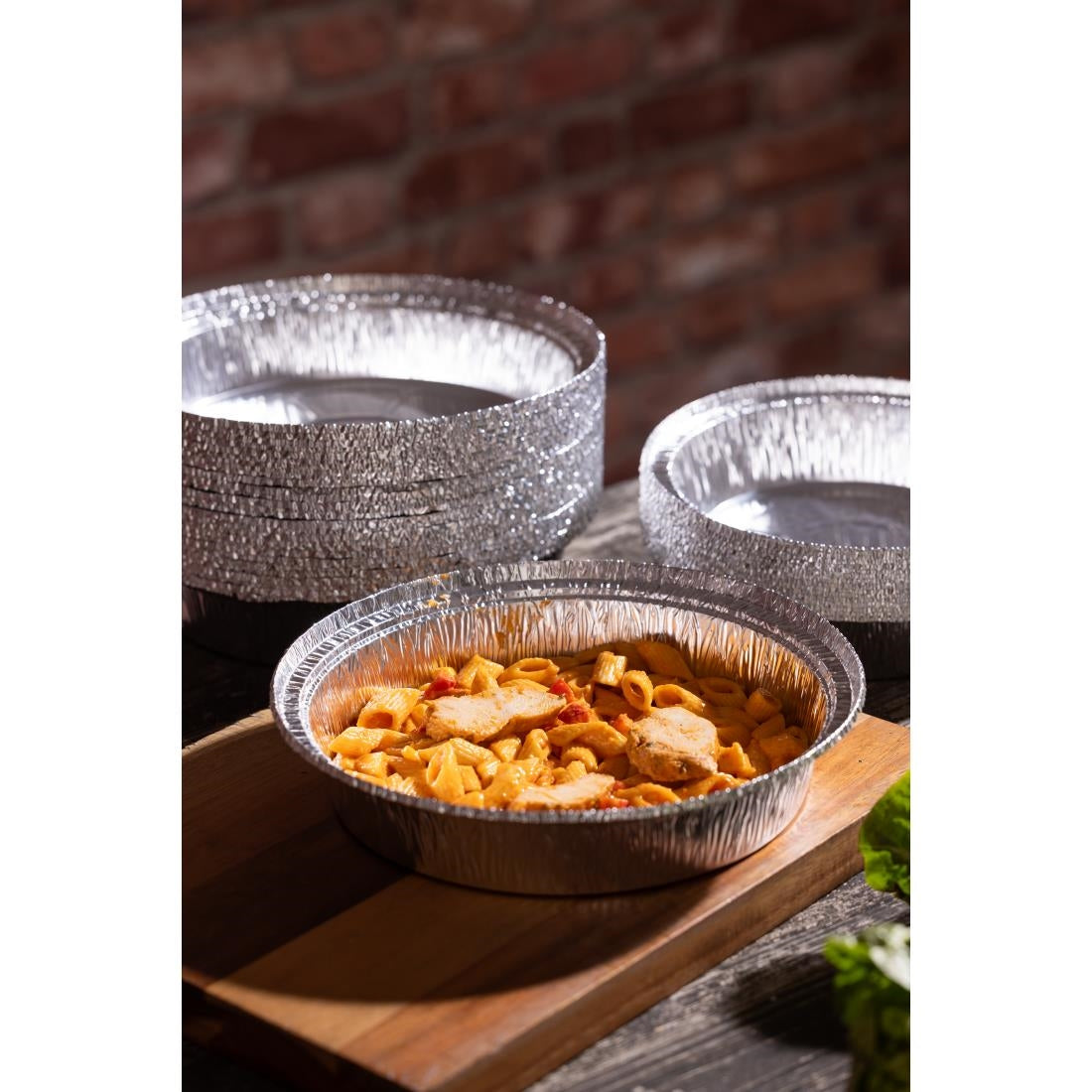 Fiesta Recyclable Foil Round Container 8" (200 Pack)