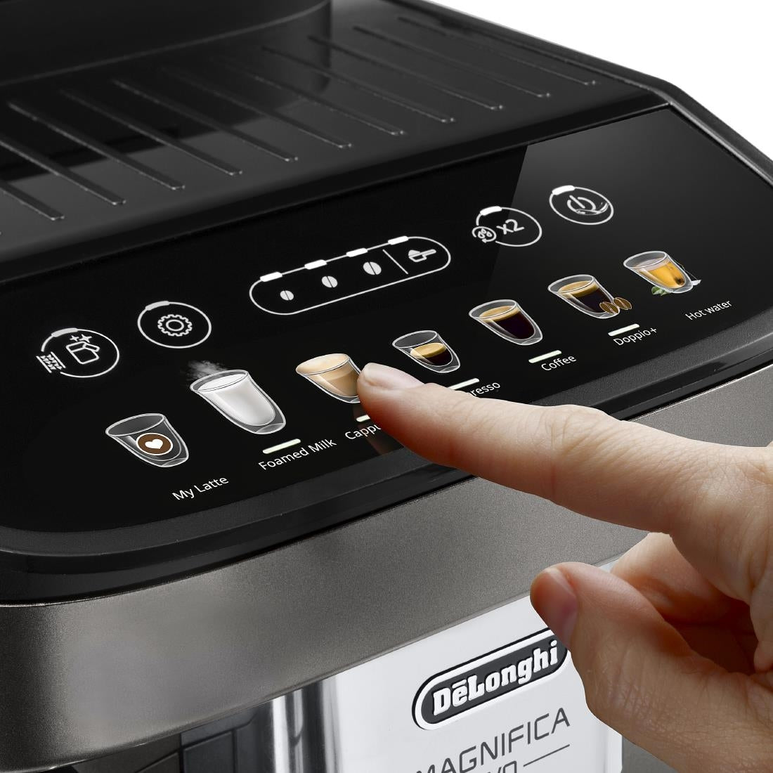 De'Longhi Magnifica Evo Fully Automatic Bean to Cup Coffee Machine ECAM29 Titanium & Black