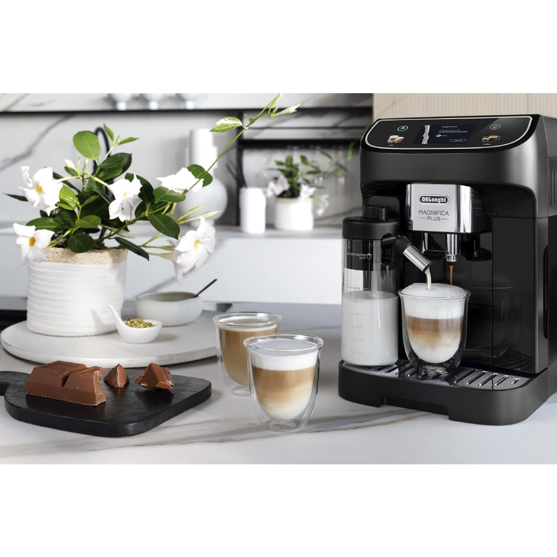 De'Longhi Magnifica Plus Bean to Cup Coffee Machine, ECAM320.60.B - Black