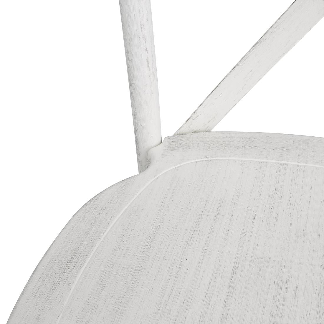 Bolero Manhattan Cross-Back Resin Chairs Limewash (4 Pack)