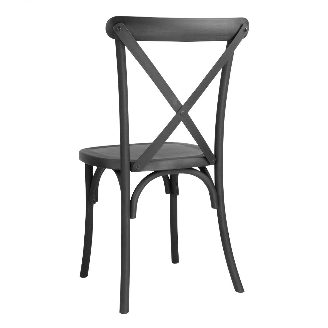 Bolero Manhattan Cross-Back Resin Chairs Black (4 Pack)