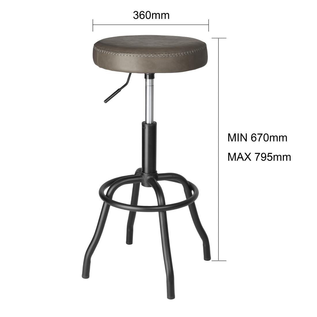 Bolero Brooklyn PU High Bar Stool - Mocha