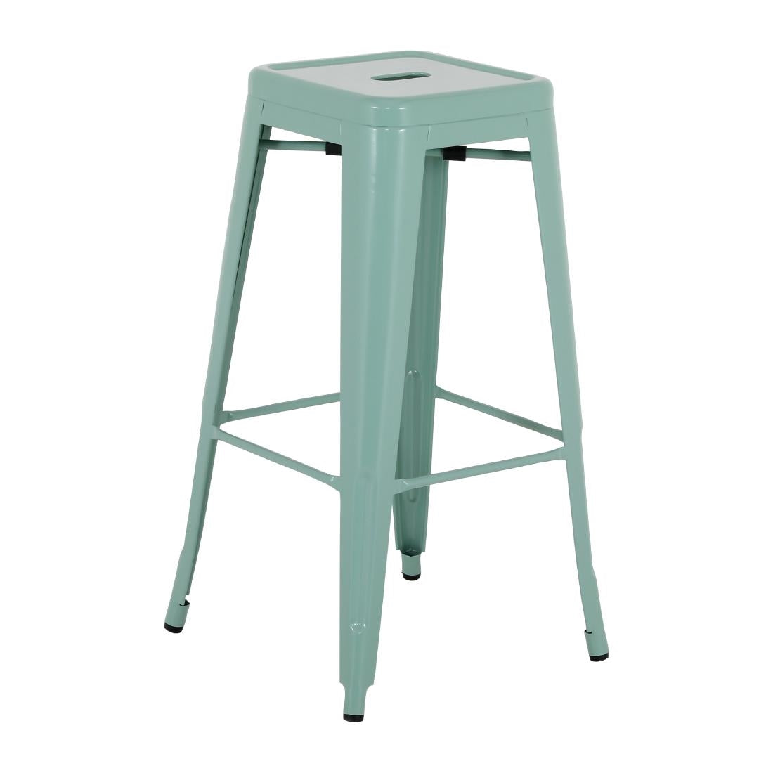 Bolero Bistro Metal High Stools Olive Green (4 Pack)