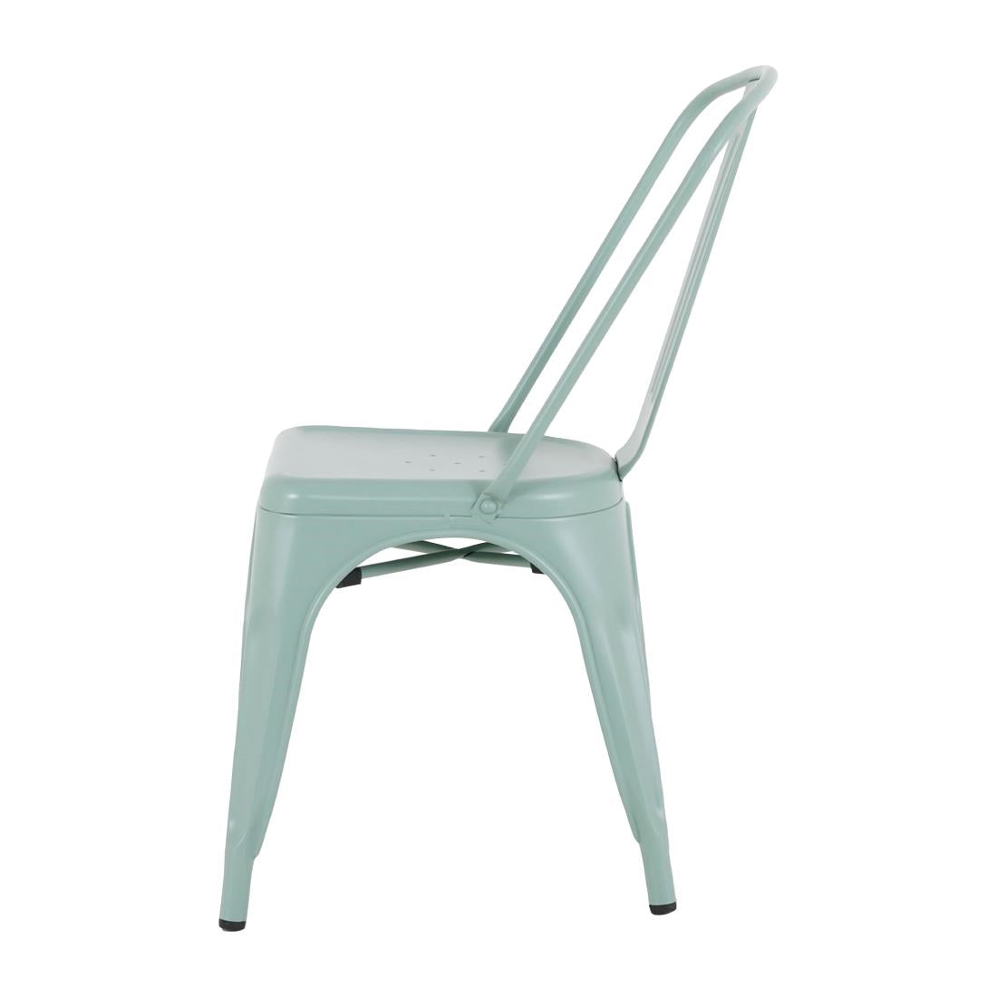 Bolero Bistro Metal Chairs Olive Green (4 Pack)
