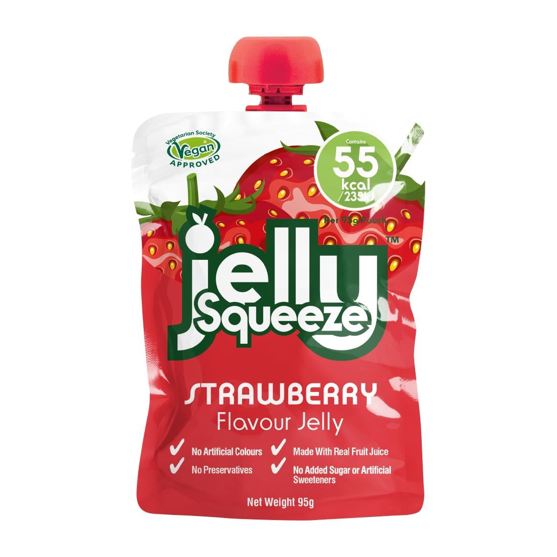 JellySqueeze Strawberry Flavour Jelly 95g (16 Pack)