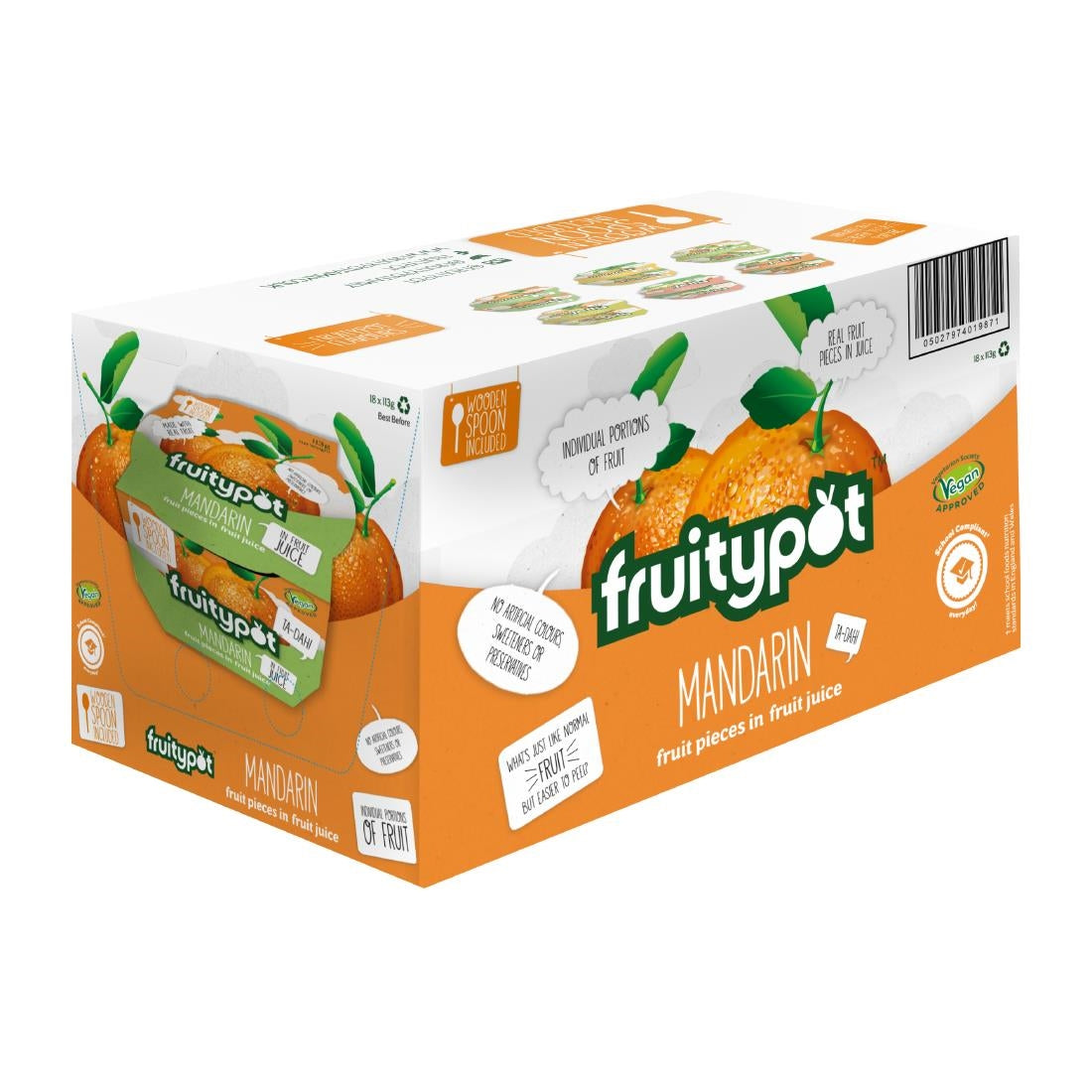 Fruitypot Mandarin in Juice with Spoon 113g (18 Pack)