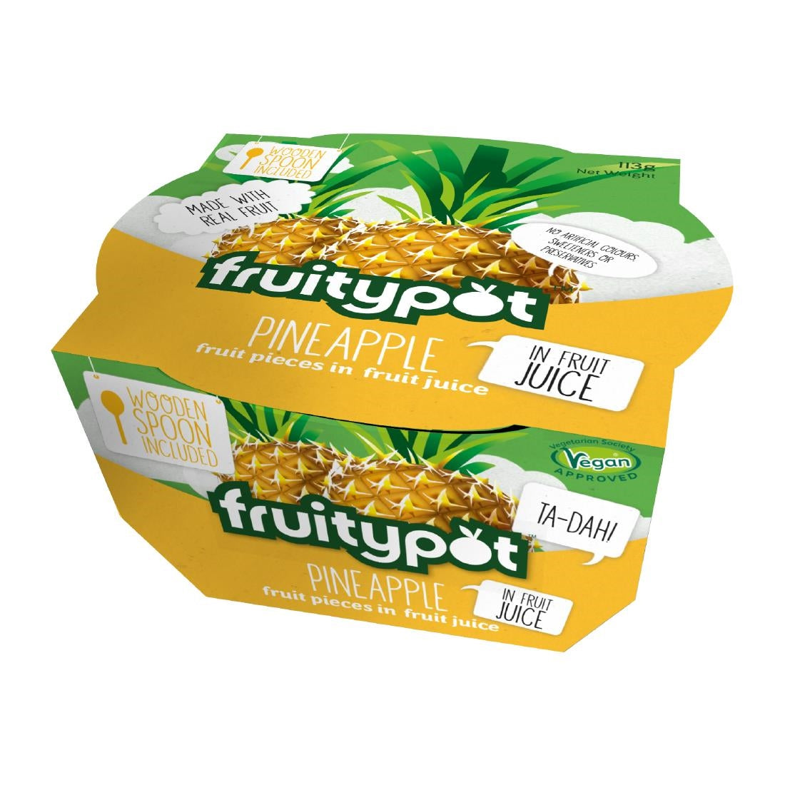 Fruitypot Pineapple in Juice with Spoon 113g (18 pack)