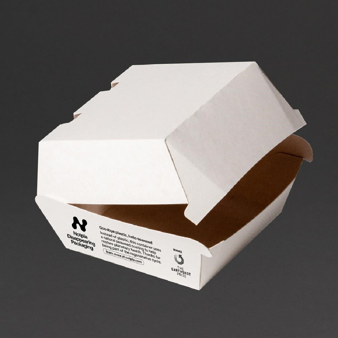 Notpla 5" Clamshell Burger Boxes - White (200 Pack)