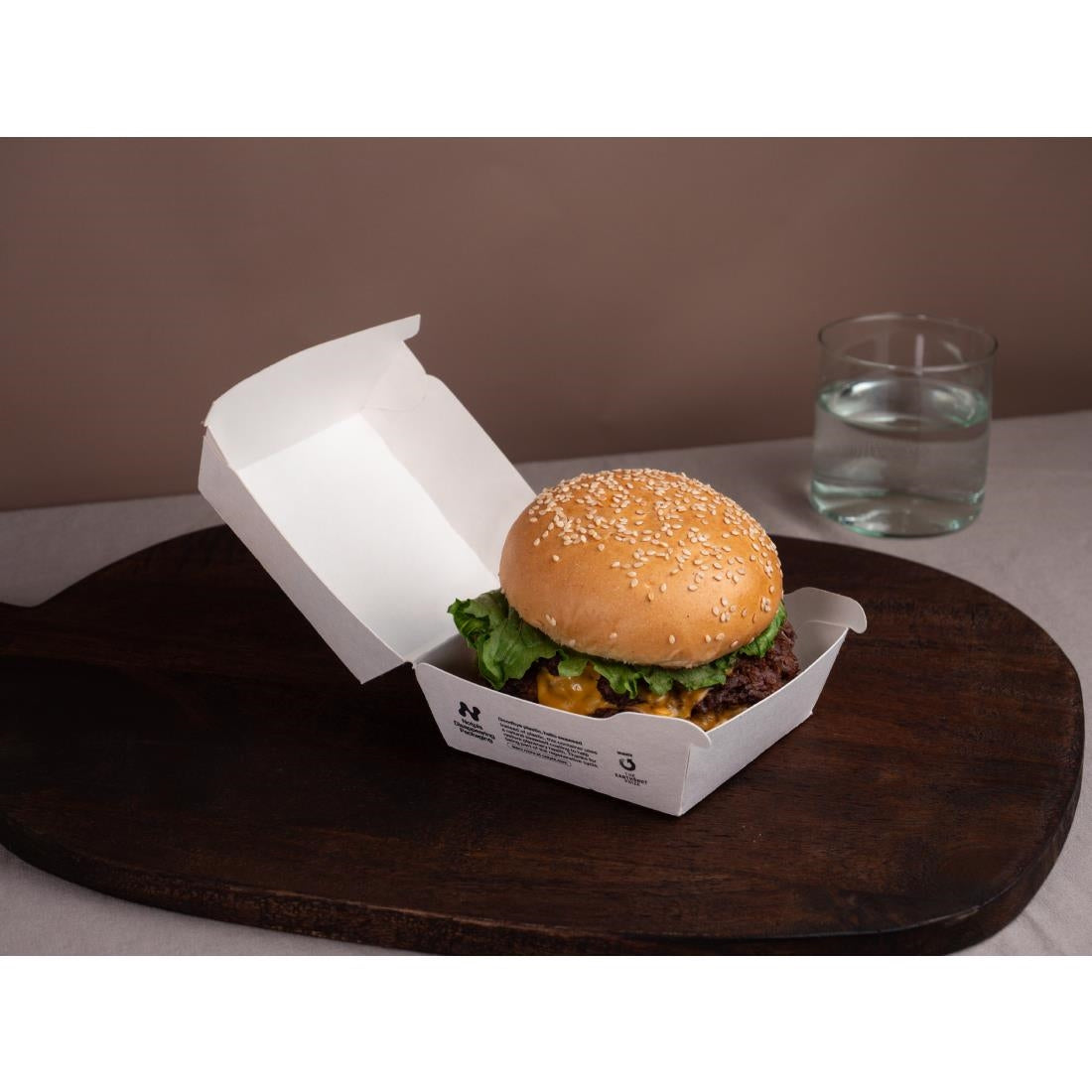 Notpla 5" Clamshell Burger Boxes - White (200 Pack)