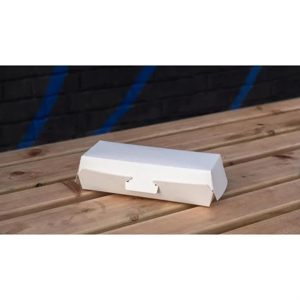 Notpla 8"x3" Clamshell Hot Dog Boxes White (250 Pack)
