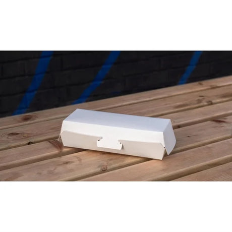 Notpla 8"x3" Clamshell Hot Dog Boxes White (250 Pack)