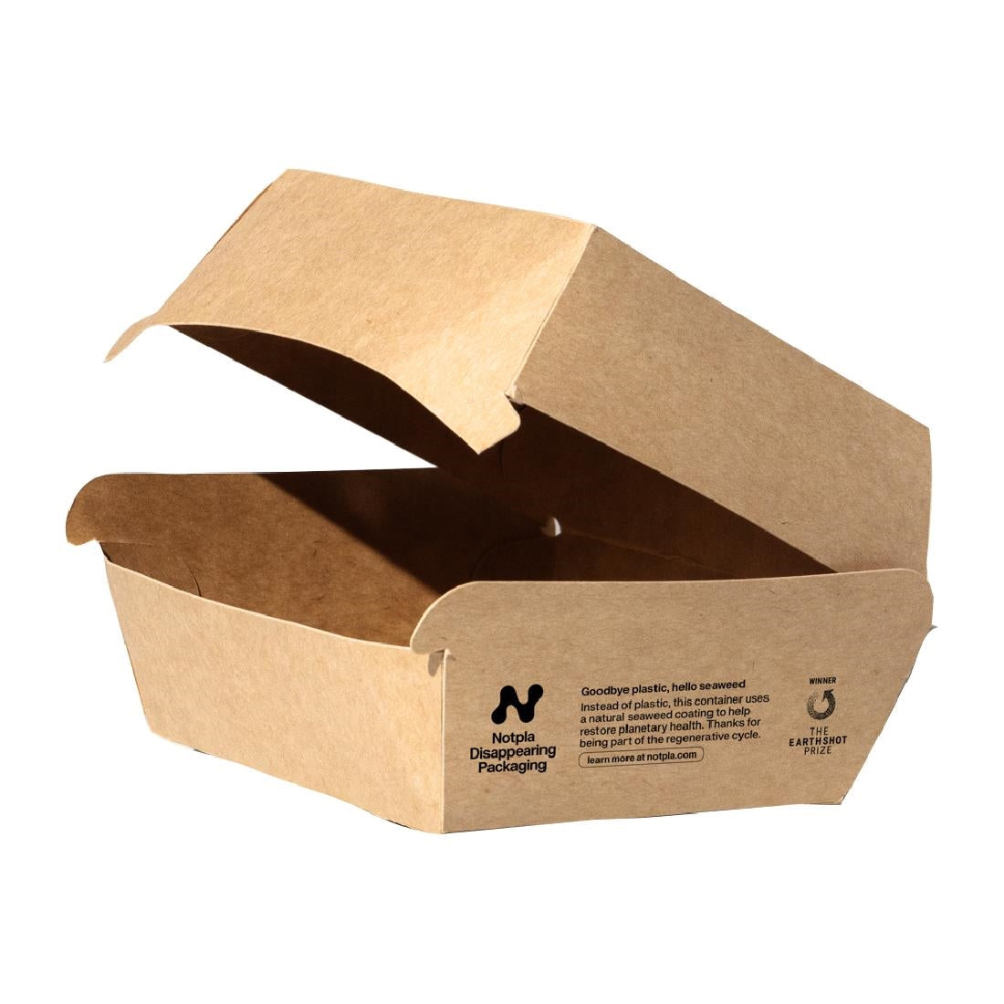 Notpla 5" Clamshell Burger Boxes - Kraft (200 Pack)