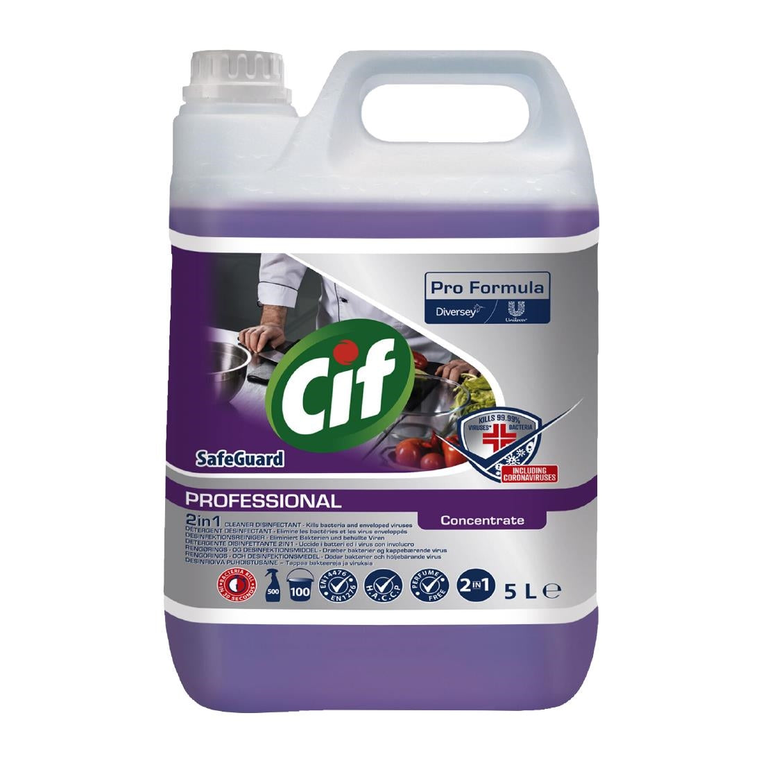 Cif Pro Formula SafeGuard 2-in-1 Cleaner Disinfectant 5Ltr (2 Pack)