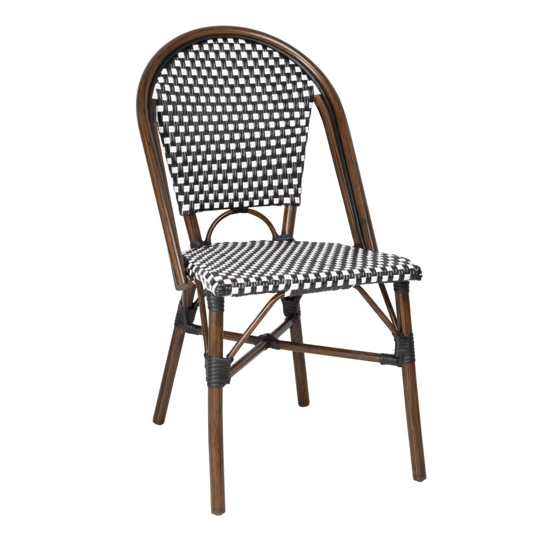 Bolero Parisian Style PE Rattan Chair Black Dot Mix (2 Pack)