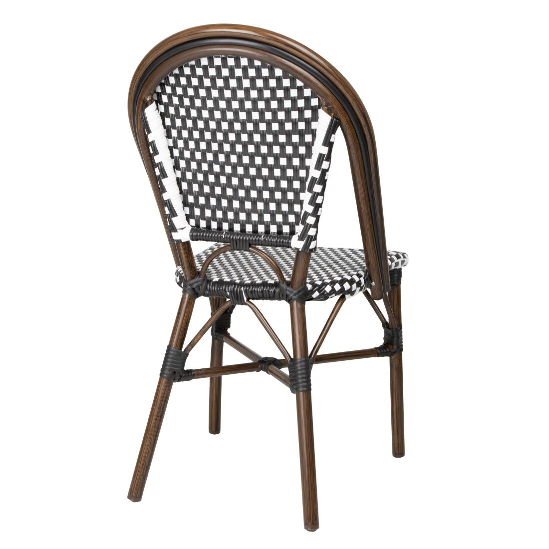 Bolero Parisian Style PE Rattan Chair Black Dot Mix (2 Pack)