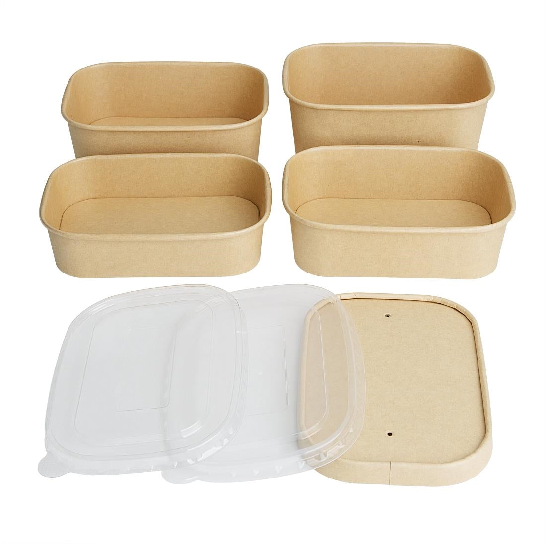 Fiesta Recyclable PP Lids for Rectangular Containers (300 Pack)