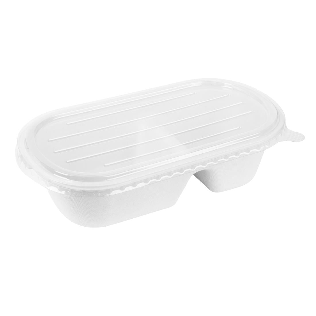 Fiesta Recyclable PET Lids for Bagasse Oval Containers (100 Pack)