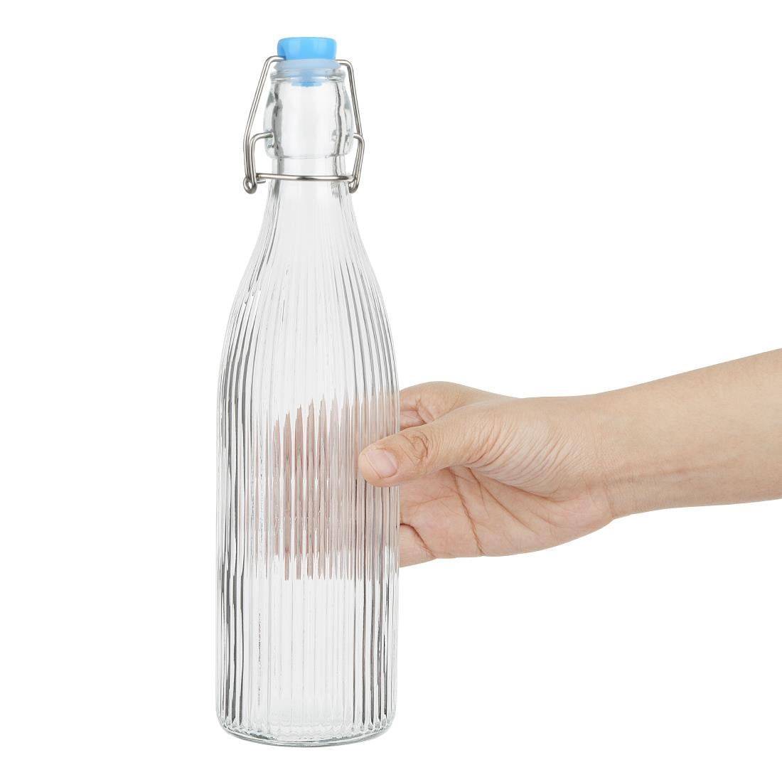 Olympia Ridged Swing Top Water Bottles 500ml (6 Pack)