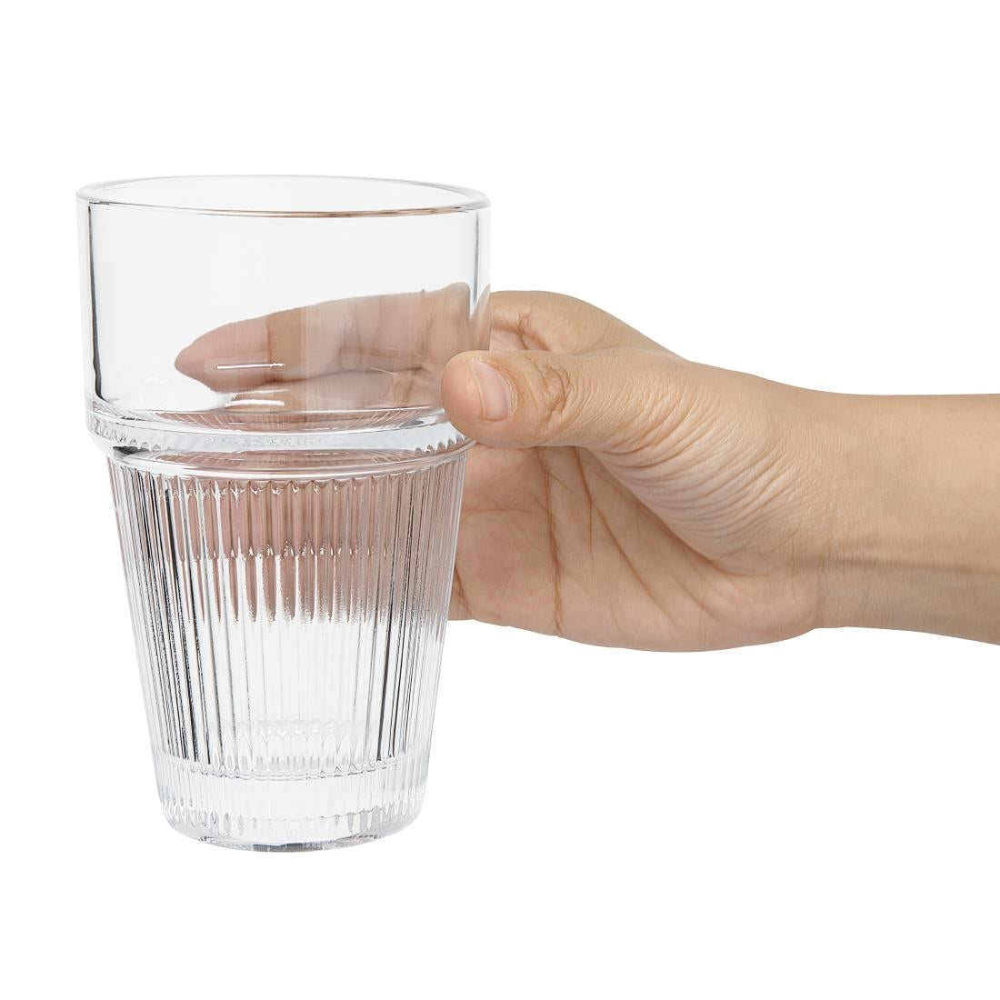 Olympia Ridged Stacking Tumblers 300ml (6 Pack)