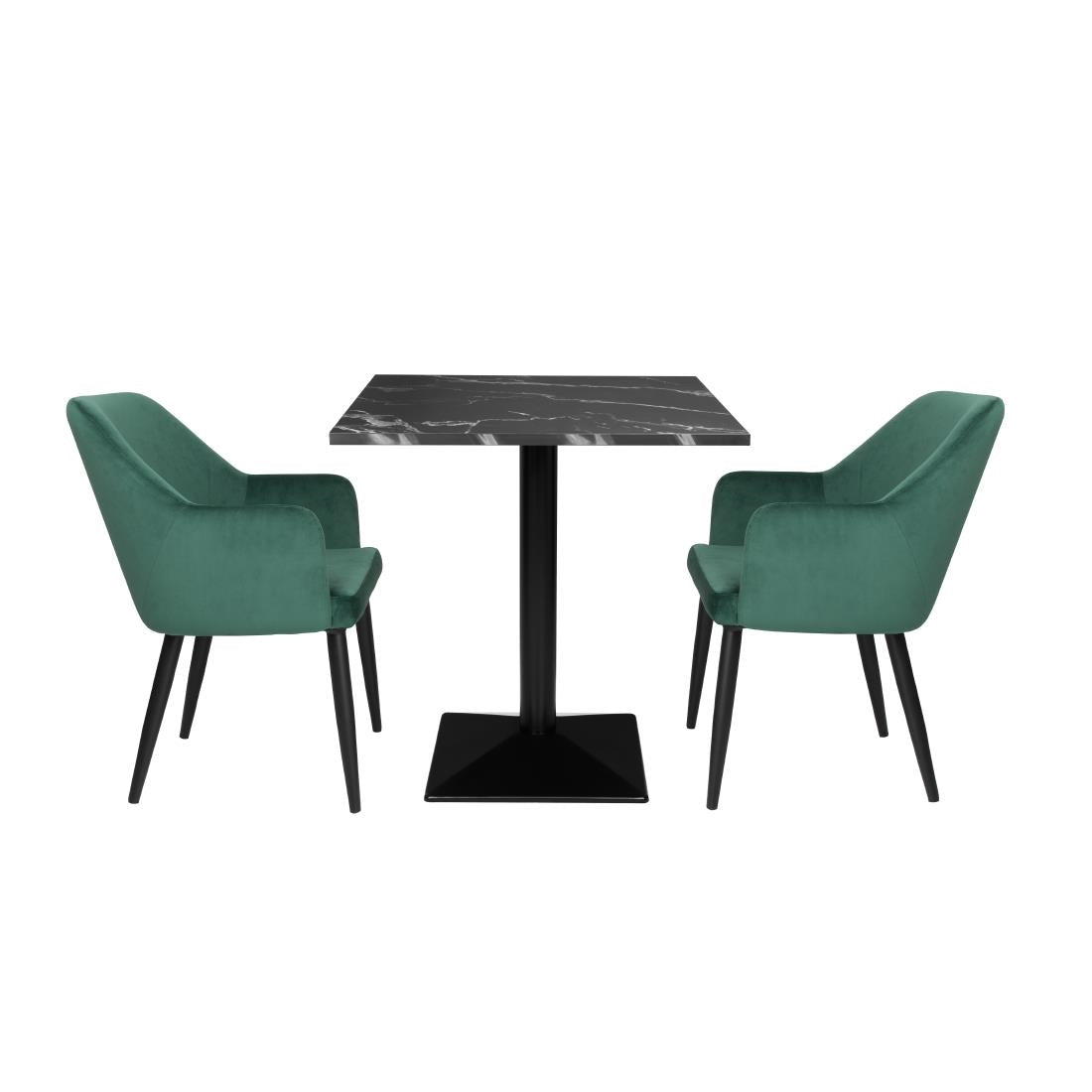 Bolero Complete Table Square Black Stone Effect 700mm