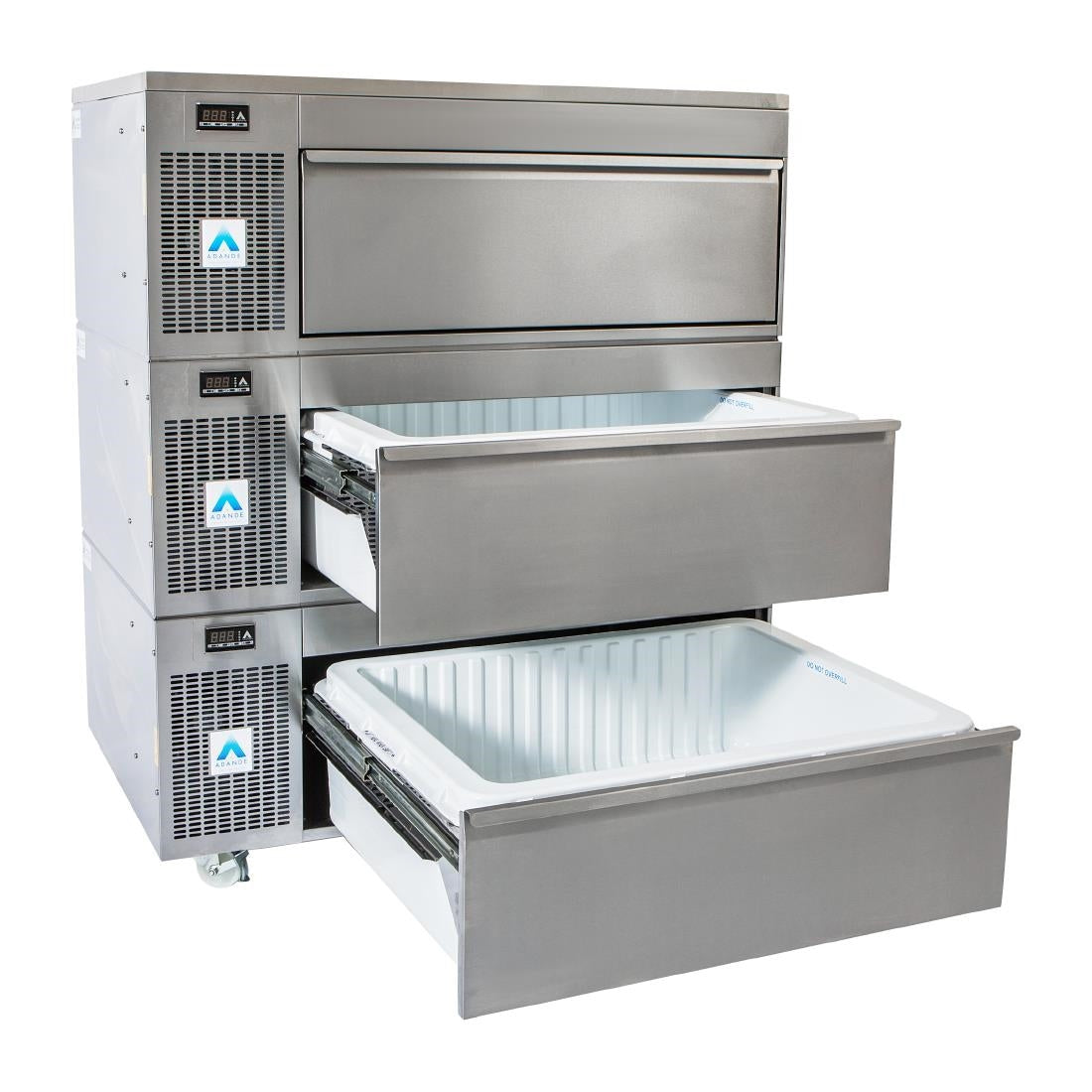 Adande 3 Drawer Variable Temp Fridge Freezer with Standard Castors & Solid Work Top VCS R2 V1