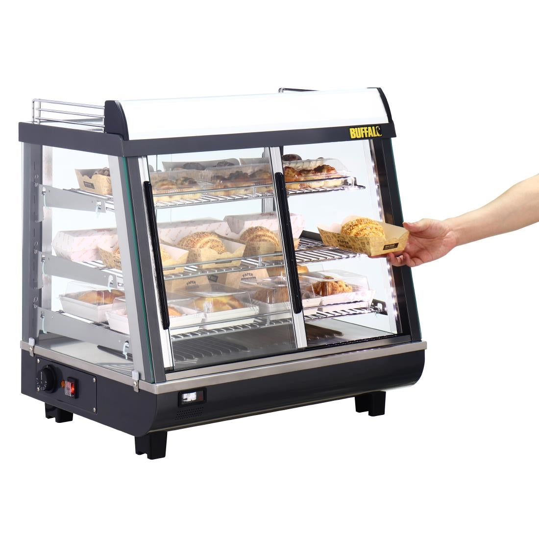 Buffalo Front and Rear Door Heated Merchandiser 96Ltr