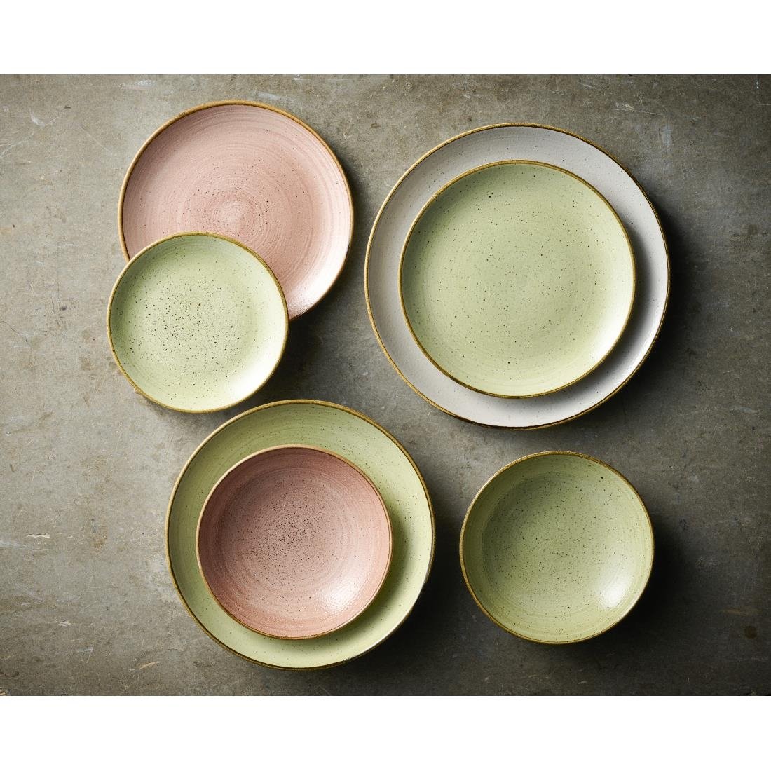 Churchill Stonecast Raw Green Evolve Coupe Bowls 247mm (12 Pack)