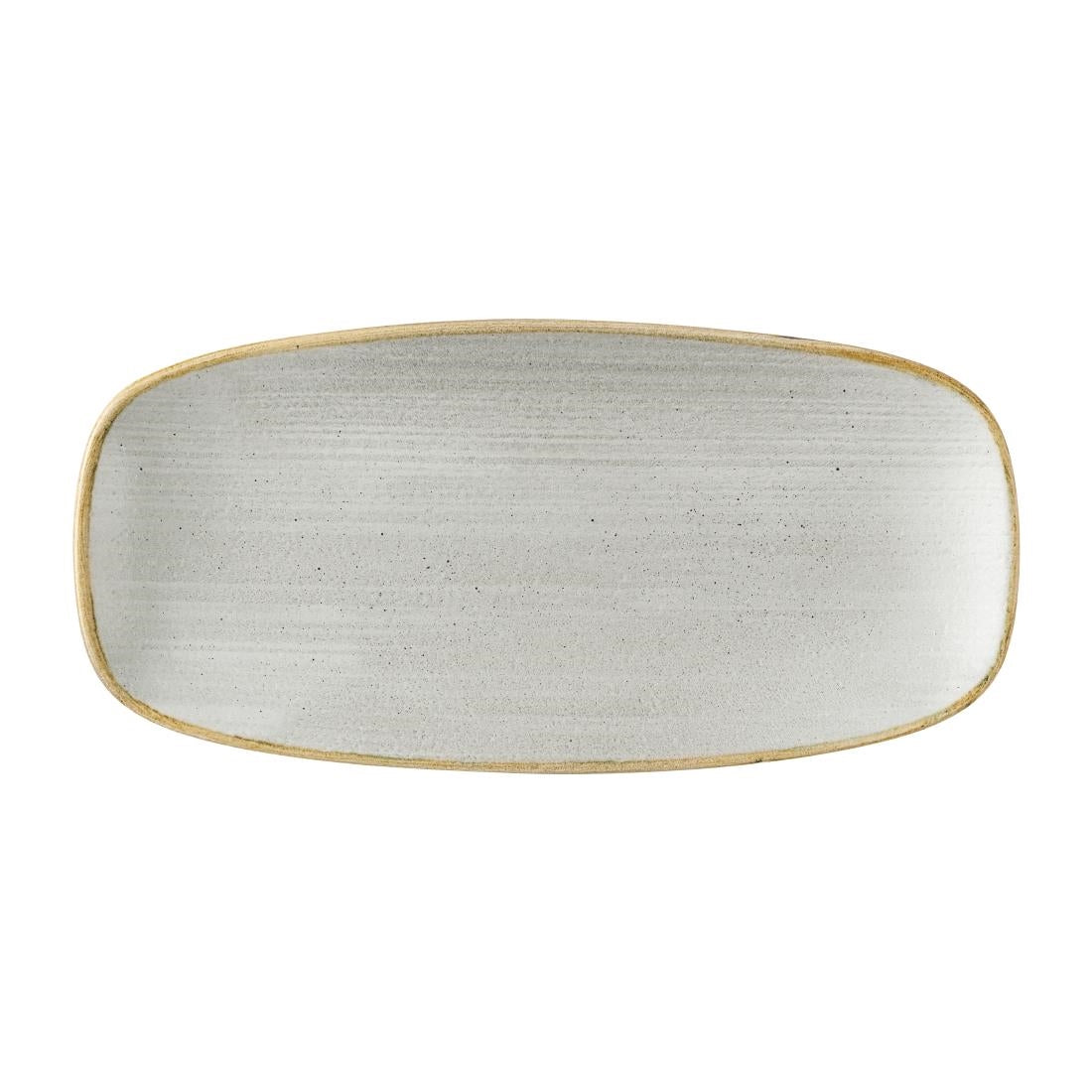 Churchill Stonecast Raw Grey Chefs Oblong Plates 270 x 127mm (12 Pack)