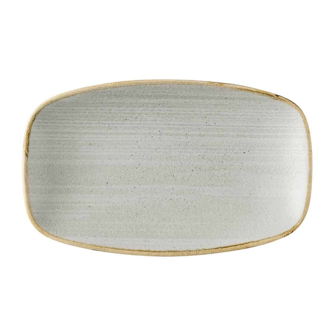 Churchill Stonecast Raw Grey Oblong Chefs Plates 180x 100mm (12 Pack)