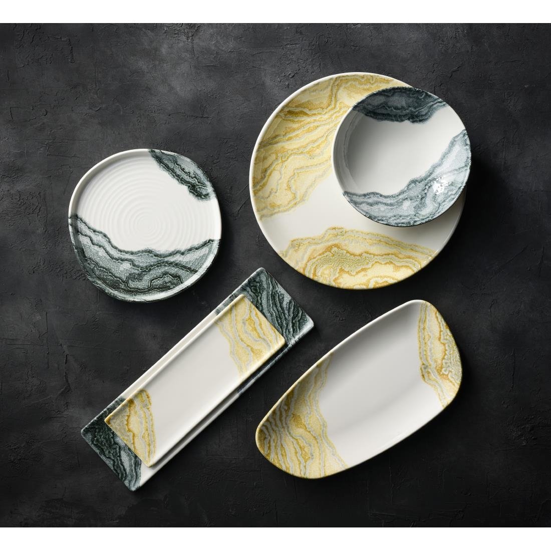 Churchill Tide Black Organic Walled Plates 203mm (6 Pack)