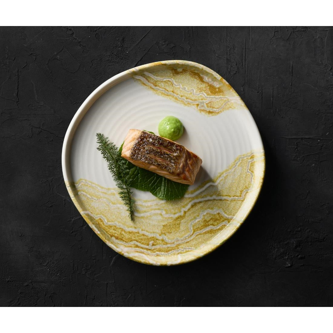 Churchill Tide Black Organic Walled Plates 255mm (6 Pack)