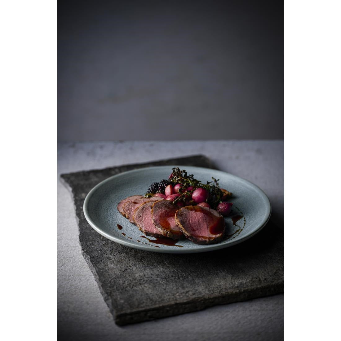 Dudson Evo Azure Coupe Plates Blue 229mm (6 Pack)