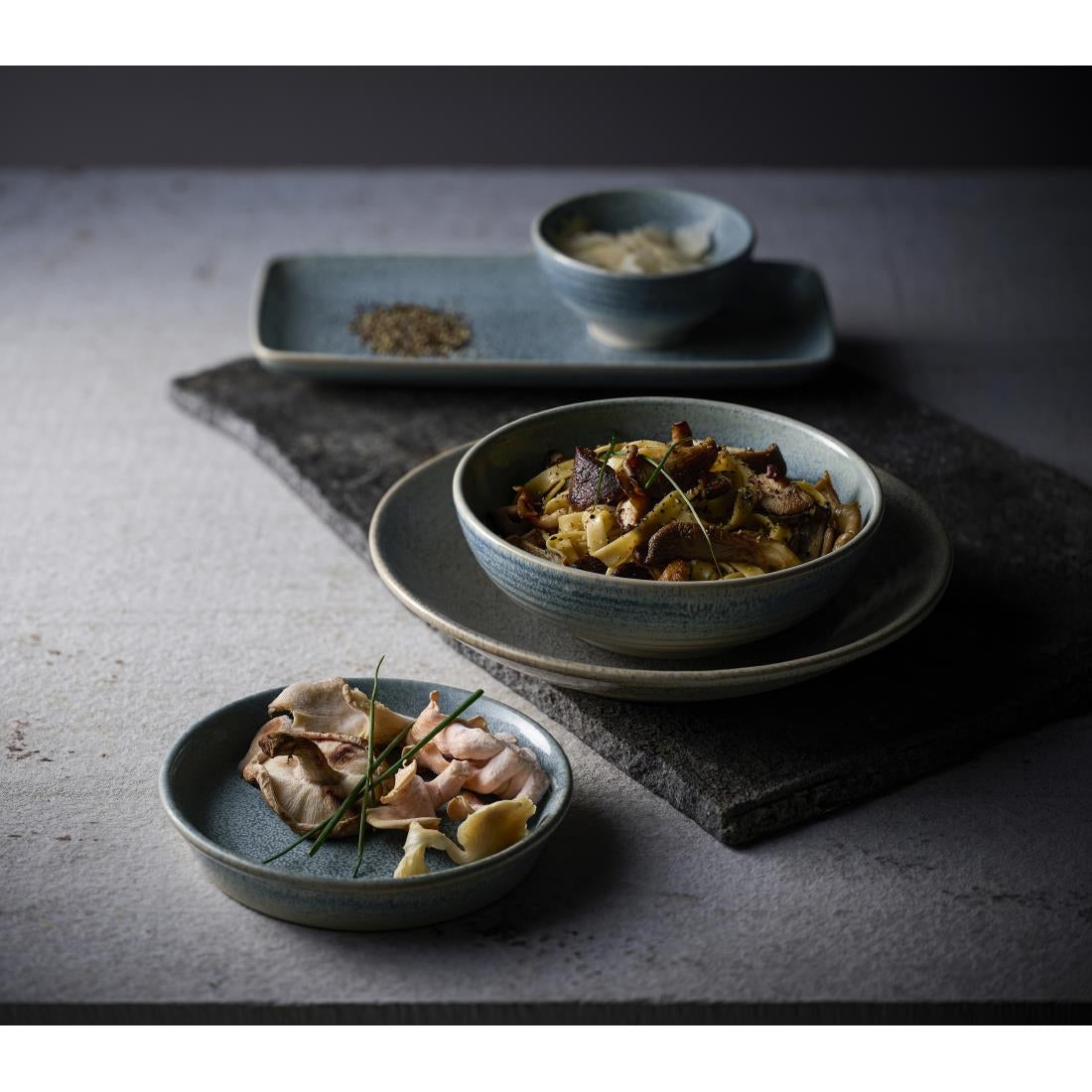 Dudson Evo Azure Rice Bowls Blue 180mm (6 Pack)
