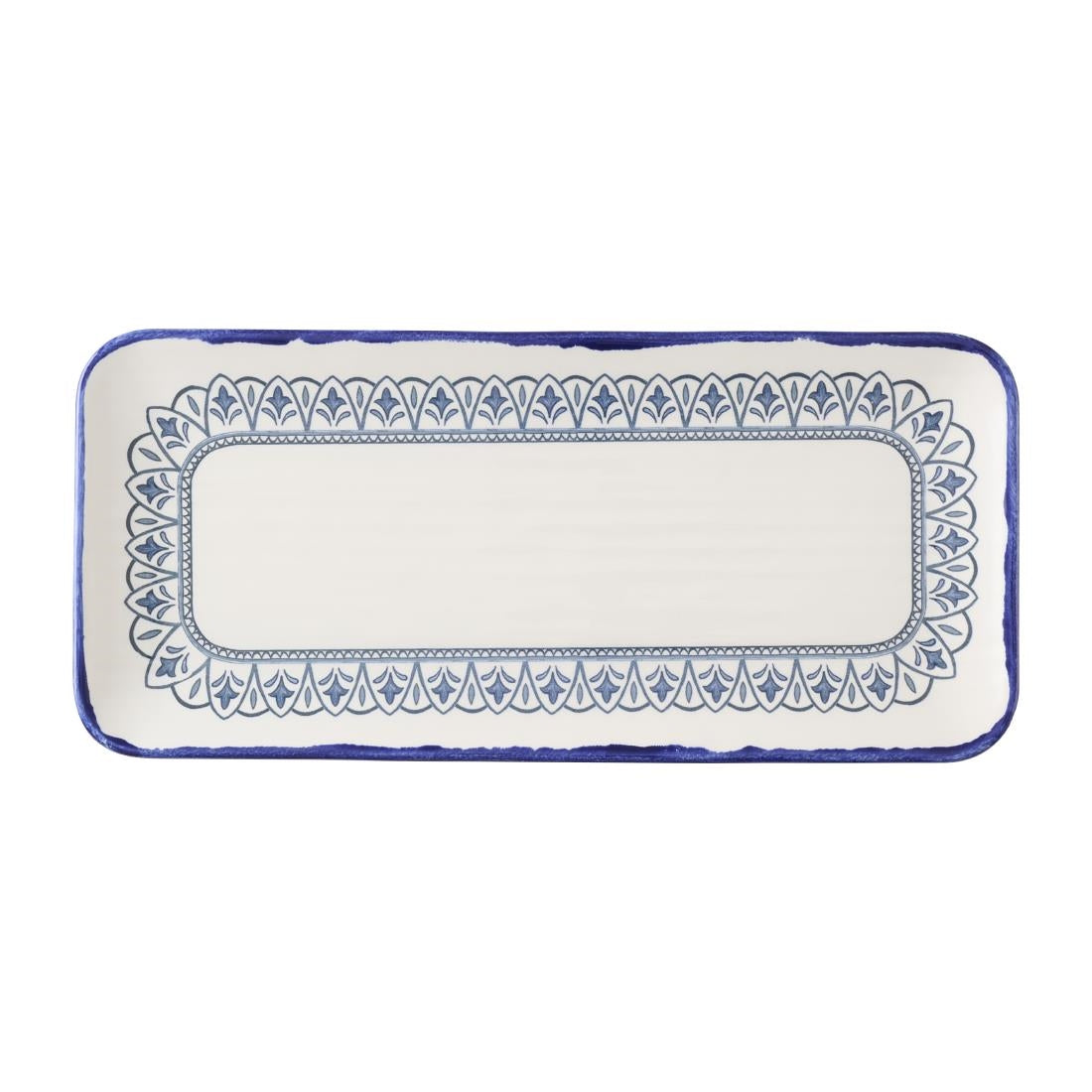 Dudson Harvest Moresque Rectangle Platters Blue 330x152mm (6 Pack)