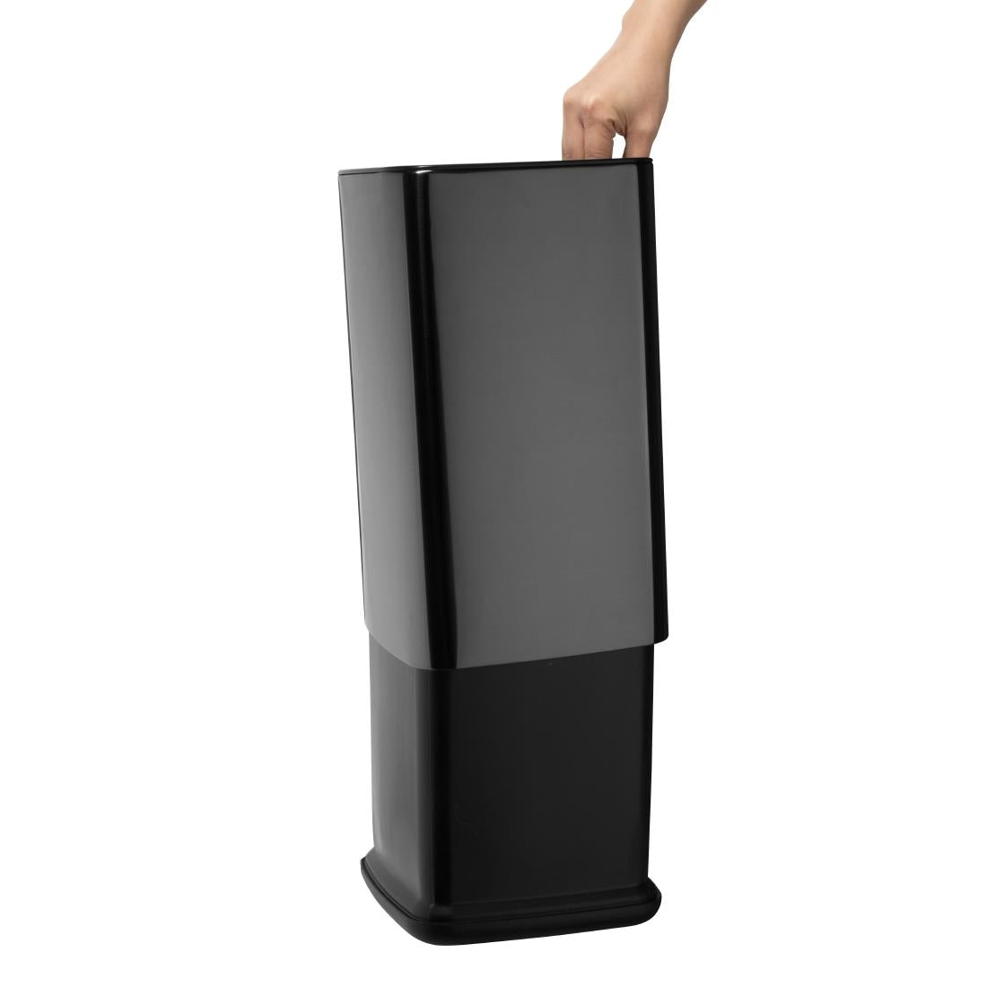 Bolero Square Waste Bin Titanium Black 10Ltr