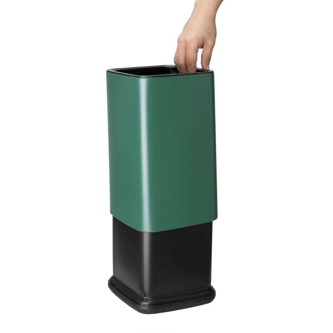 Bolero Square Waste Bin Green 7Ltr